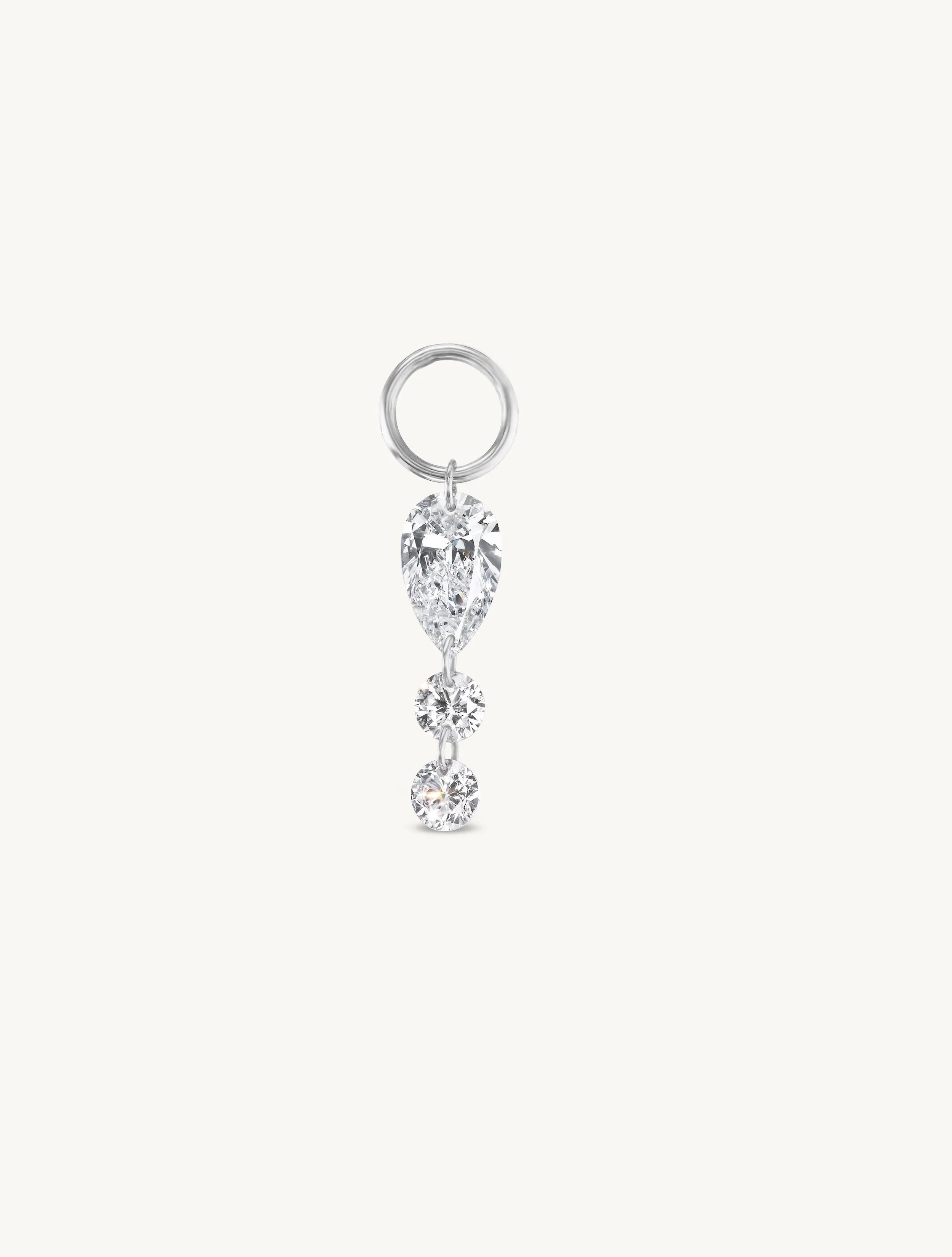 Pear + Duo Round Pierced Diamond Charm for Huggies sold by Sophie Ratner product image thumbnail 4