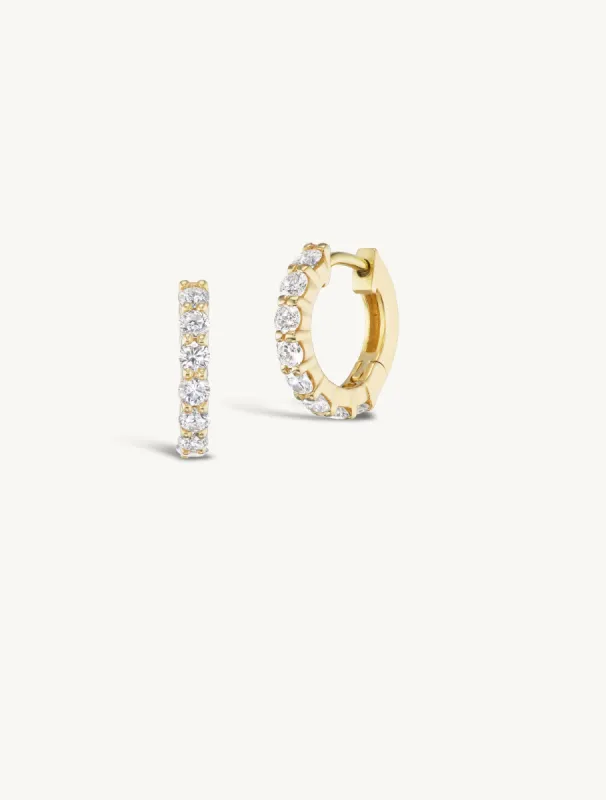 Double Prong Small Diamond Hoops sold by Sophie Ratner