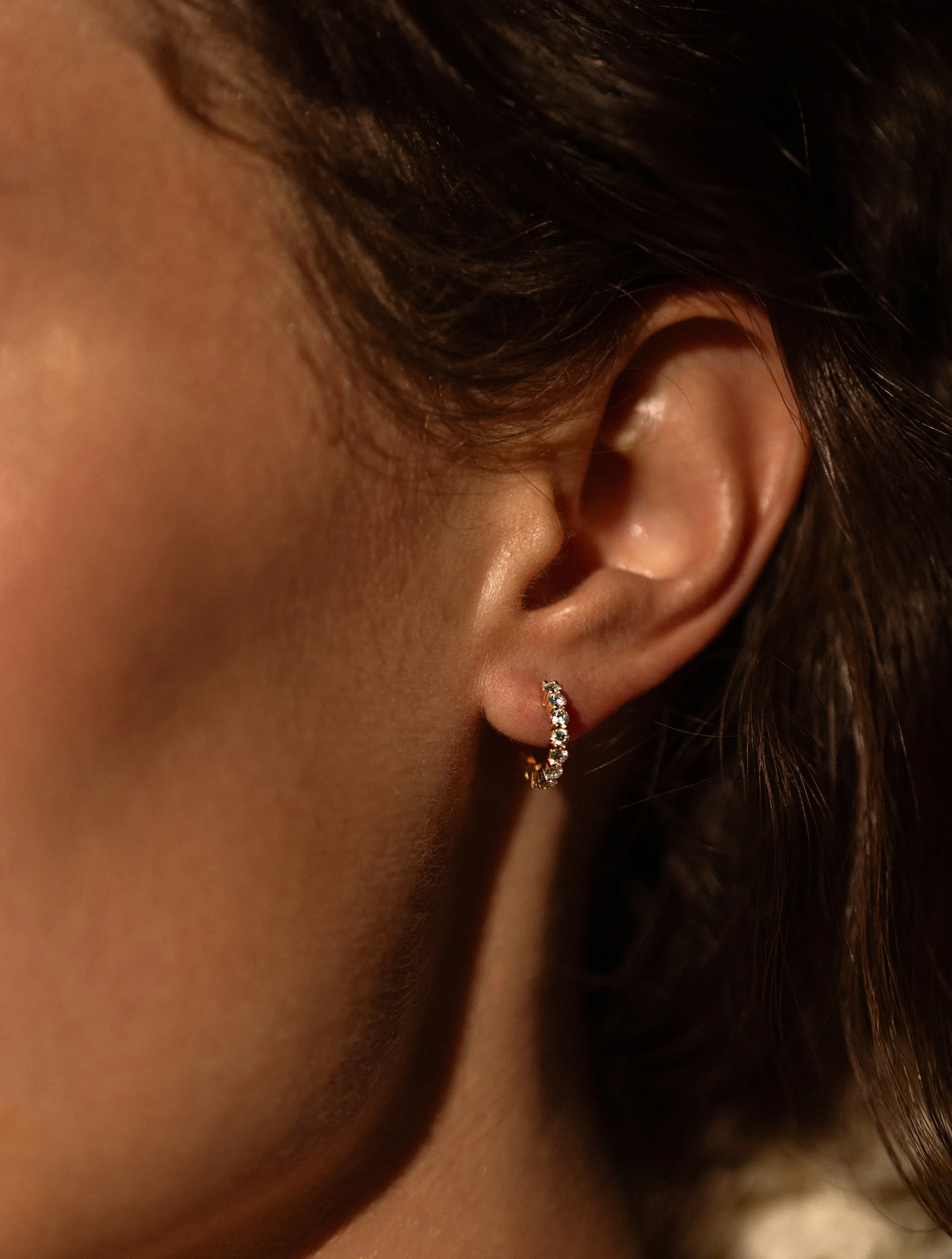 Double Prong Small Diamond Hoops sold by Sophie Ratner product image thumbnail 2