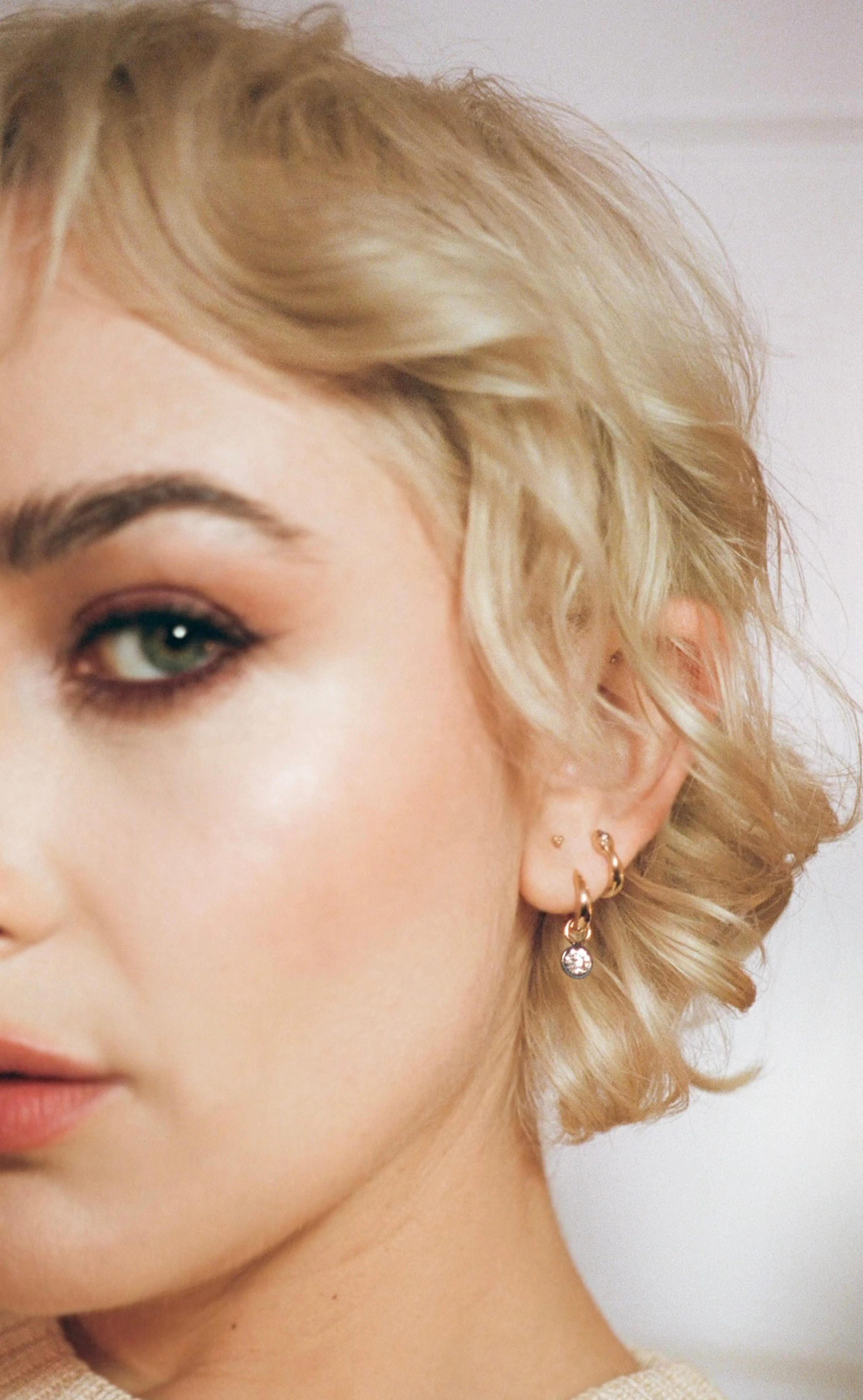 8mm Gold Tapered Hoop sold by Sophie Ratner product image thumbnail 2