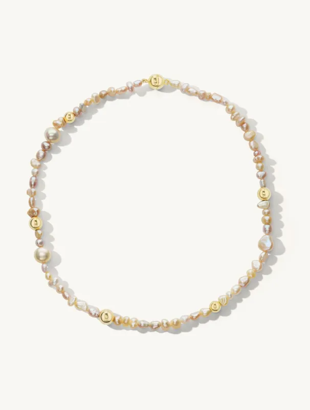 SRJ x KJH Pearl & Gold Bead Necklace sold by Sophie Ratner