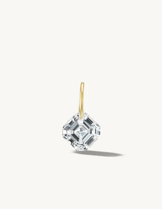 XL Asscher Pierced Diamond Charm for Chains - In Stock sold by Sophie Ratner
