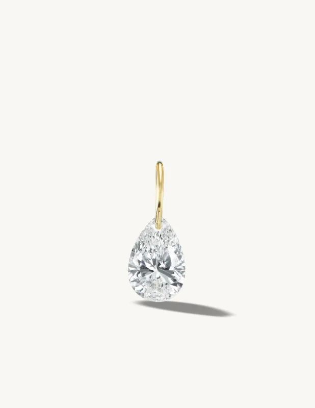 XL Pear Pierced Diamond Charm for Chains - In Stock sold by Sophie Ratner