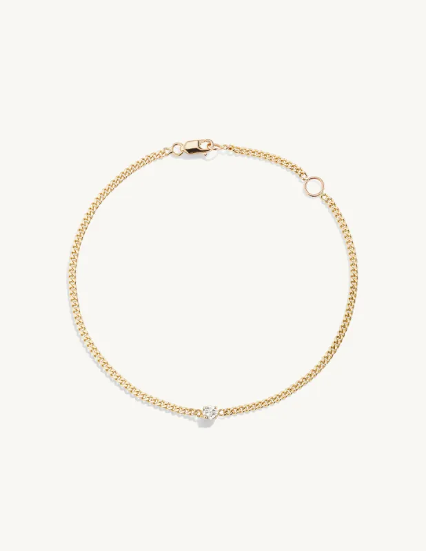 Single Diamond Chain Bracelet - In Stock sold by Sophie Ratner
