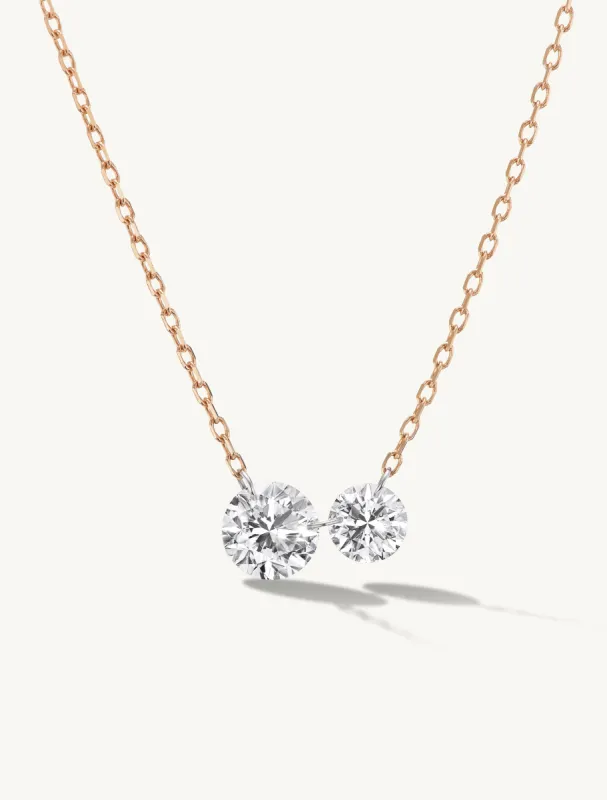 Pierced Diamond Twin Necklace - In Stock sold by Sophie Ratner