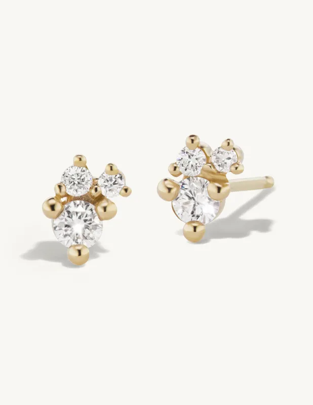 Triplet Cluster Studs - In Stock sold by Sophie Ratner