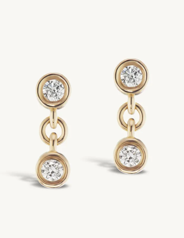 Two Diamond Twin Studs - In Stock sold by Sophie Ratner