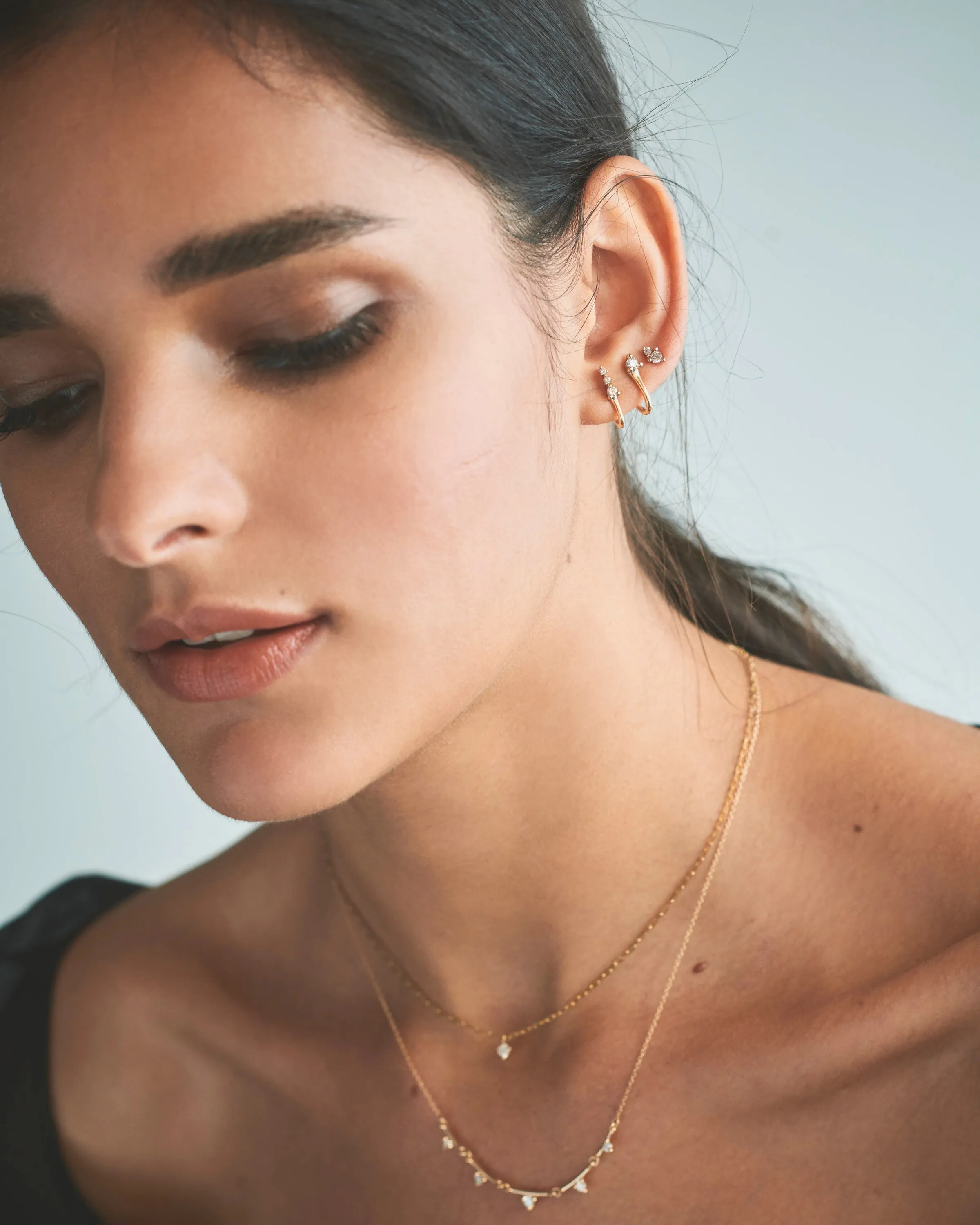 Triple Diamond Surge Earrings - In Stock sold by Sophie Ratner product image thumbnail 2