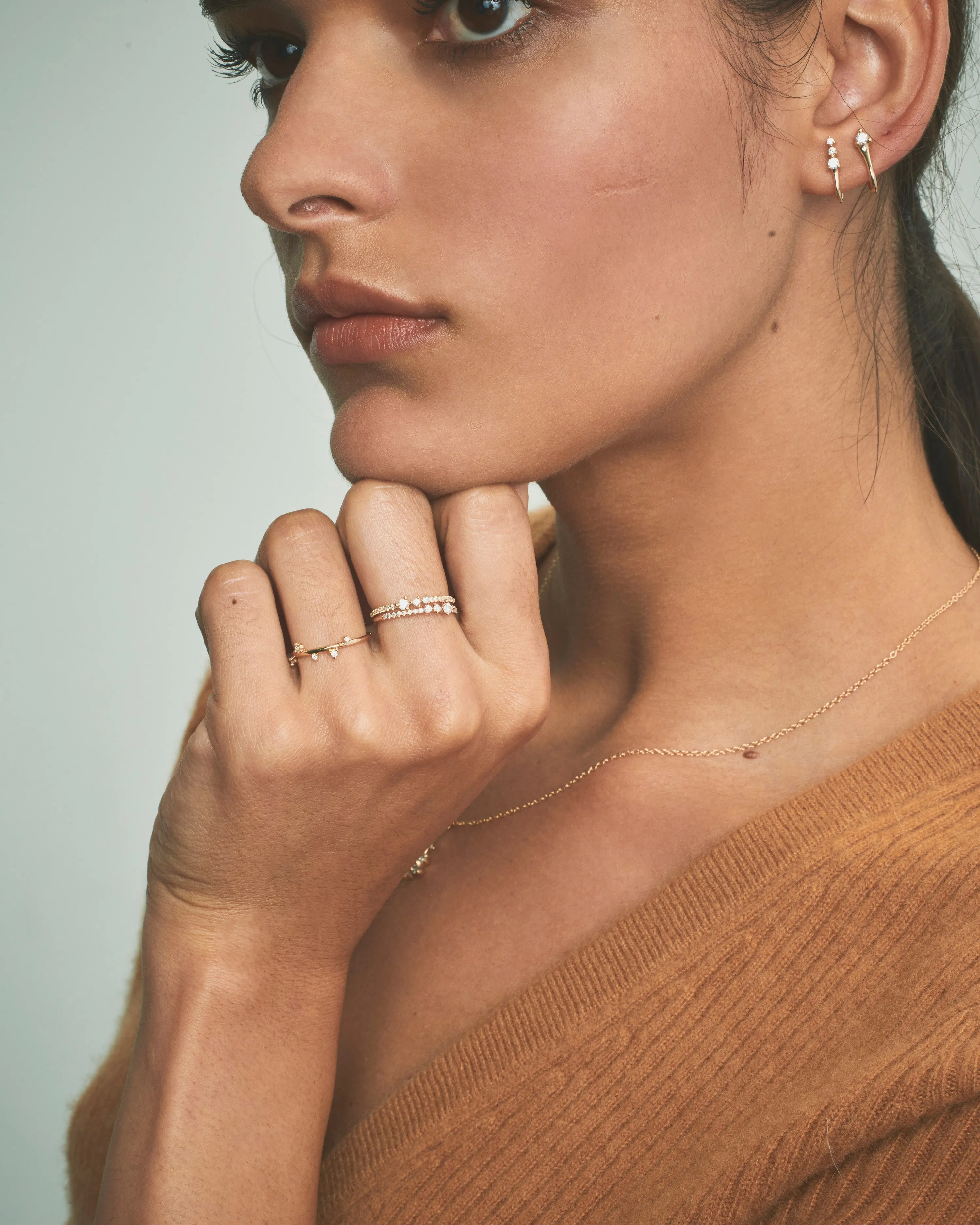 Triple Diamond Surge Earrings - In Stock sold by Sophie Ratner product image thumbnail 3