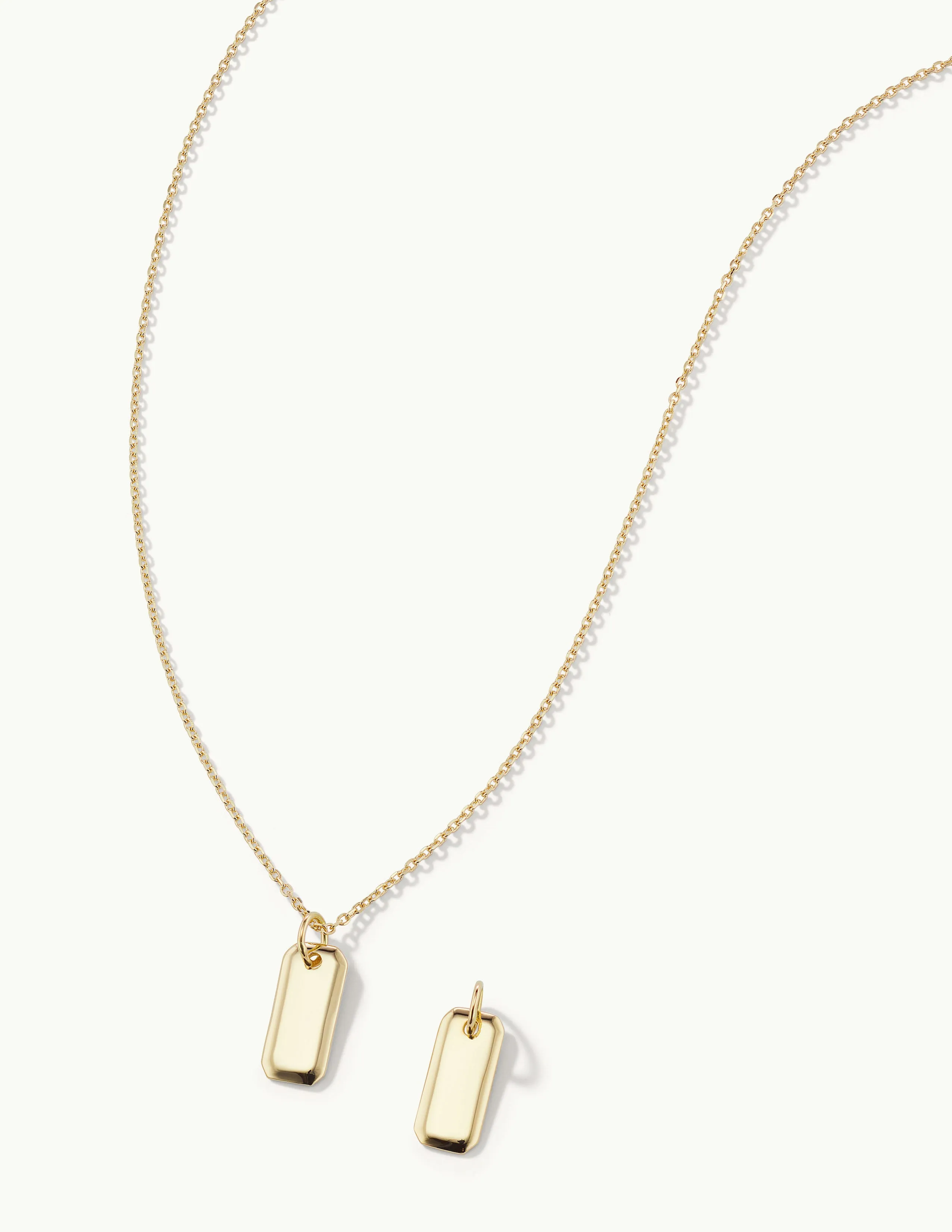 Engraved Initial Tag Necklace - In Stock sold by Sophie Ratner product image thumbnail 3