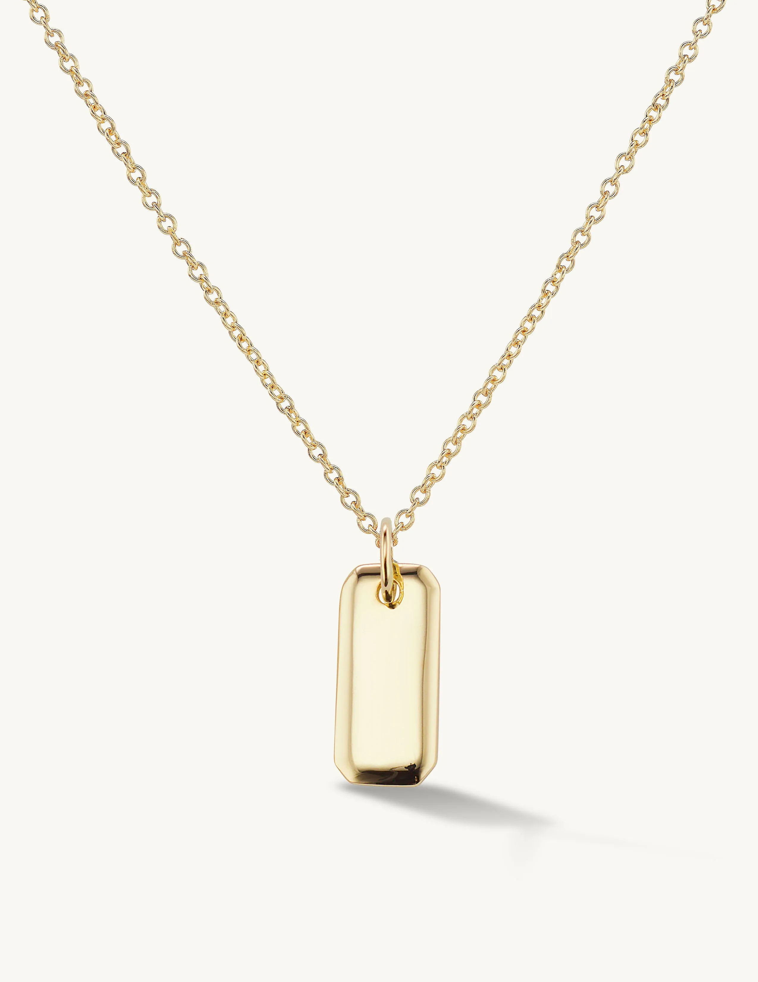 Engraved Initial Tag Necklace - In Stock sold by Sophie Ratner