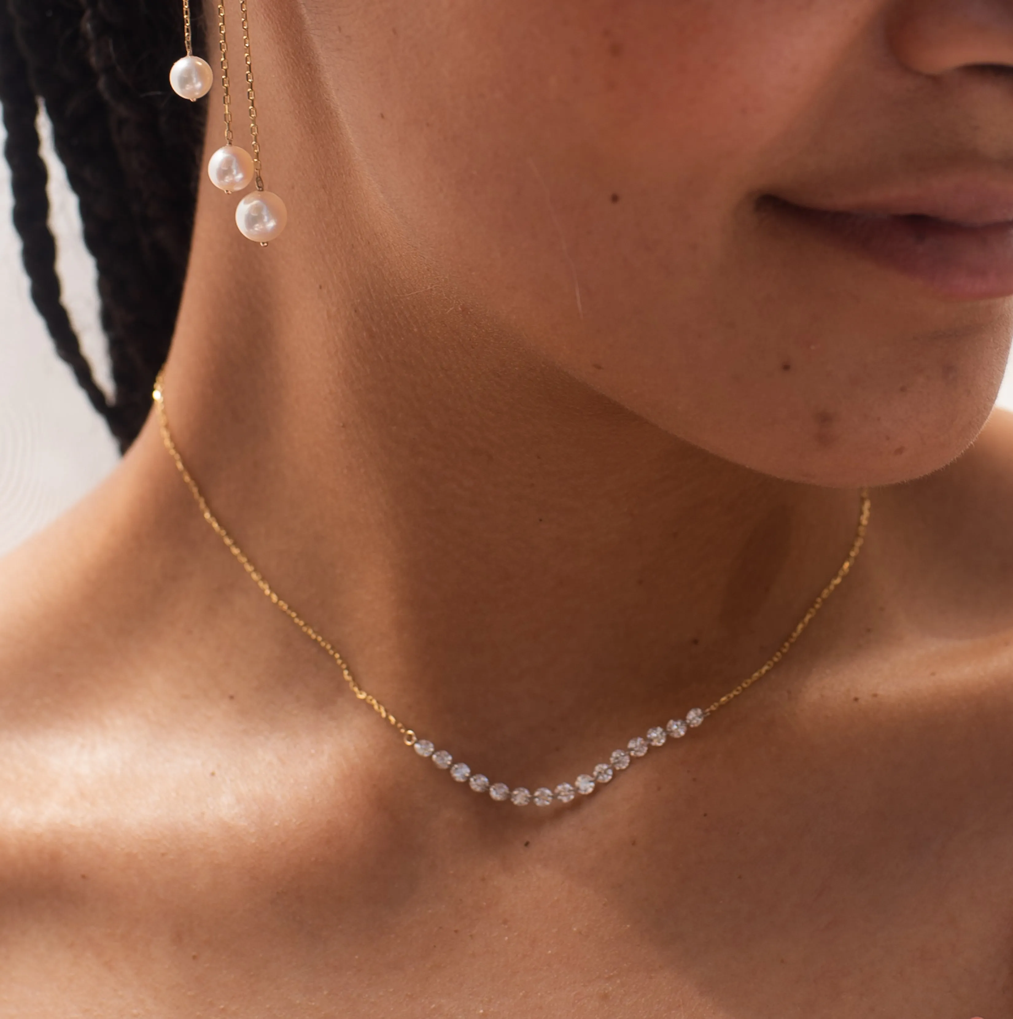 Petite Pierced Tennis Necklace - In Stock sold by Sophie Ratner product image thumbnail 2