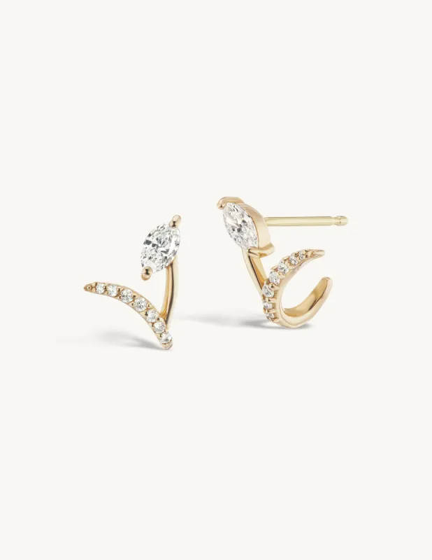 Pave Merging Studs - In Stock sold by Sophie Ratner