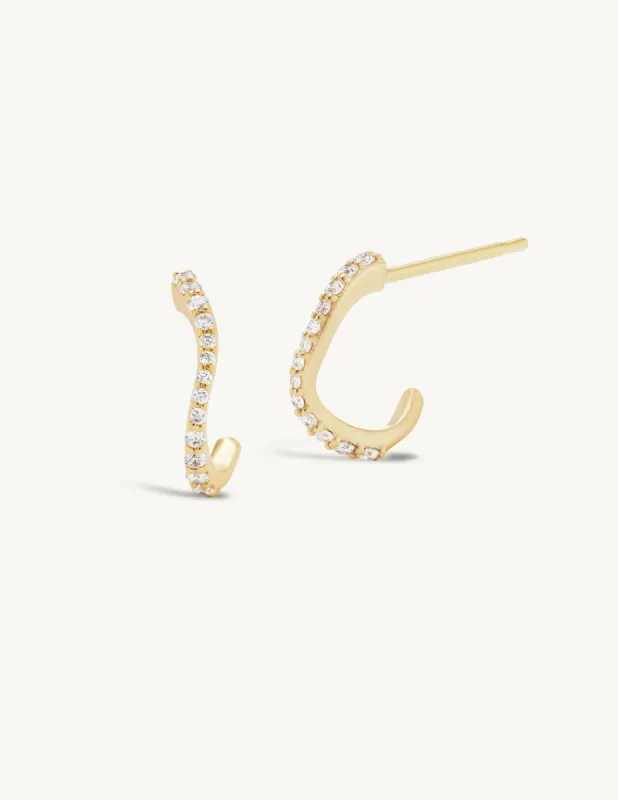 Mini Pave Sway Hoops - In Stock sold by Sophie Ratner
