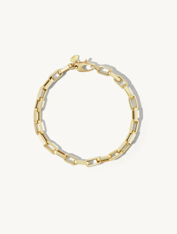 Chunky Flat Rectangular Chain Bracelet - In Stock sold by Sophie Ratner