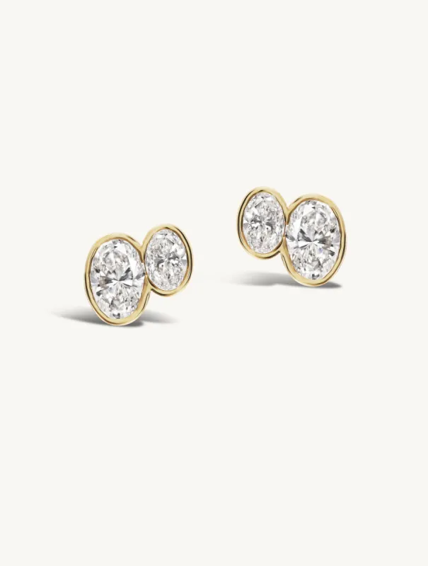 Duet Oval Stud - In Stock sold by Sophie Ratner