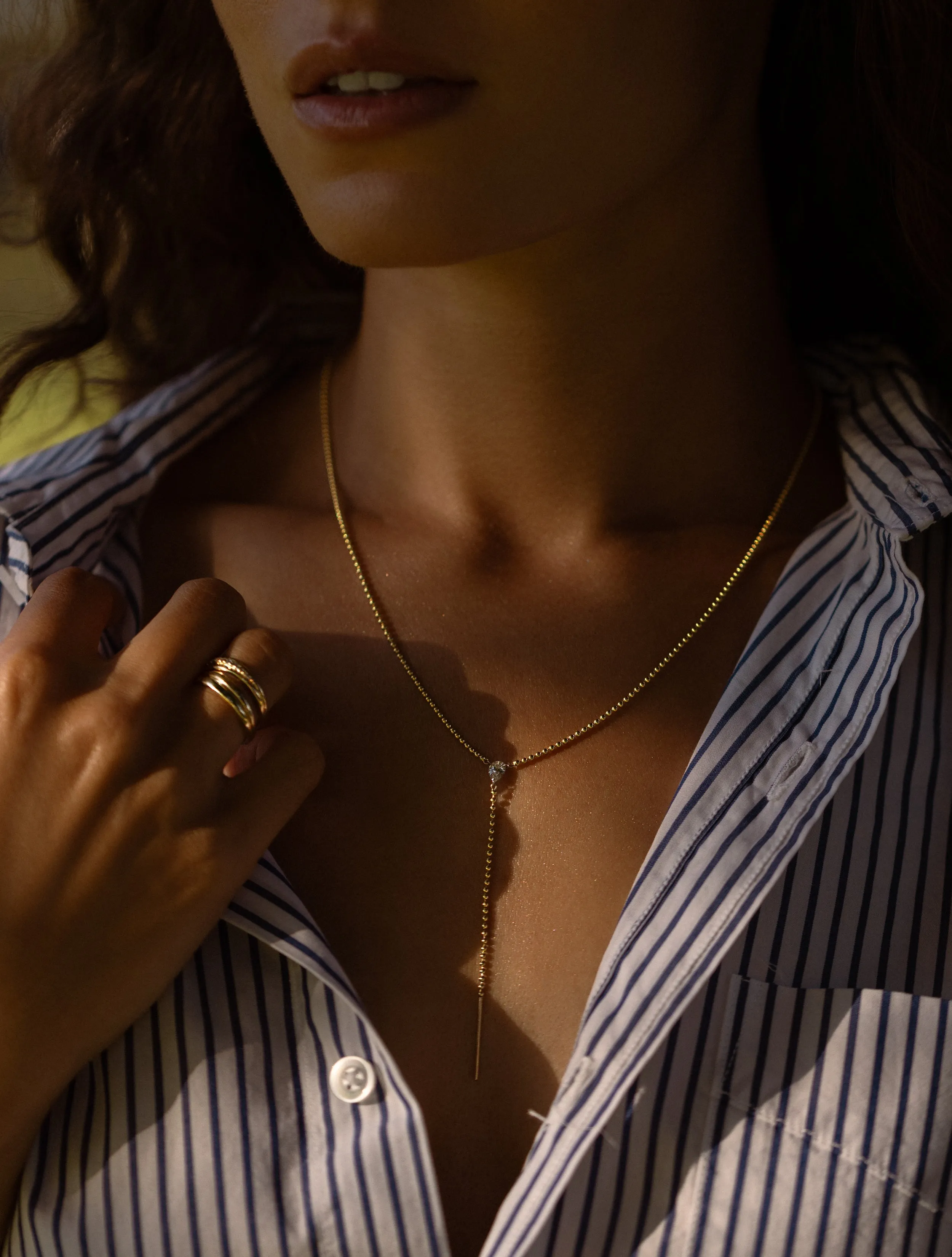 Beaded Pierced Pear Lariat - In Stock sold by Sophie Ratner product image thumbnail 3