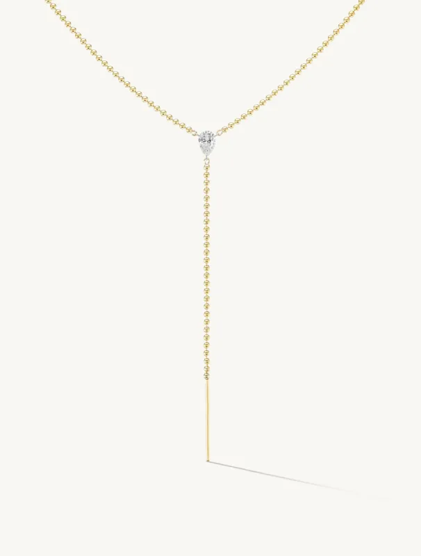 Beaded Pierced Pear Lariat - In Stock sold by Sophie Ratner