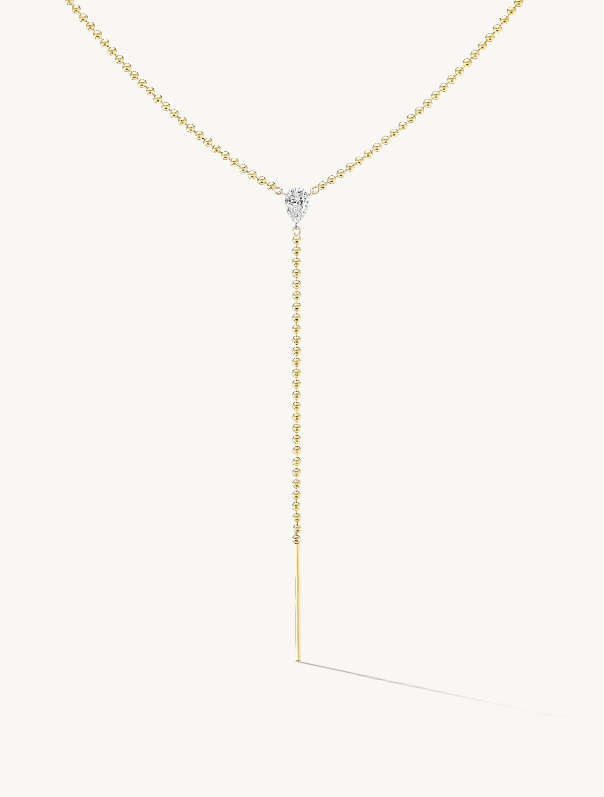 Beaded Pierced Pear Lariat - In Stock sold by Sophie Ratner