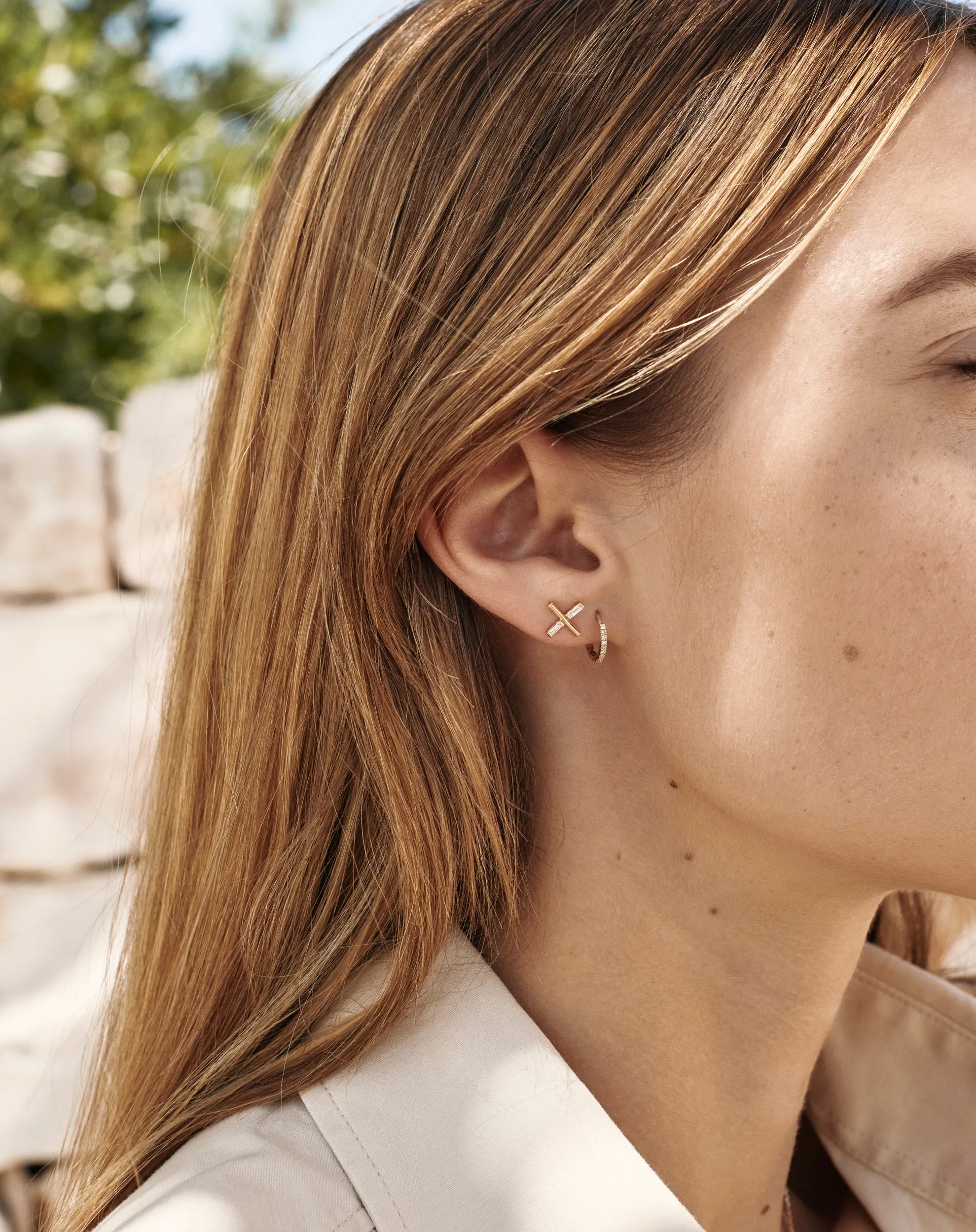 8mm Pave Huggies - In Stock sold by Sophie Ratner product image thumbnail 4