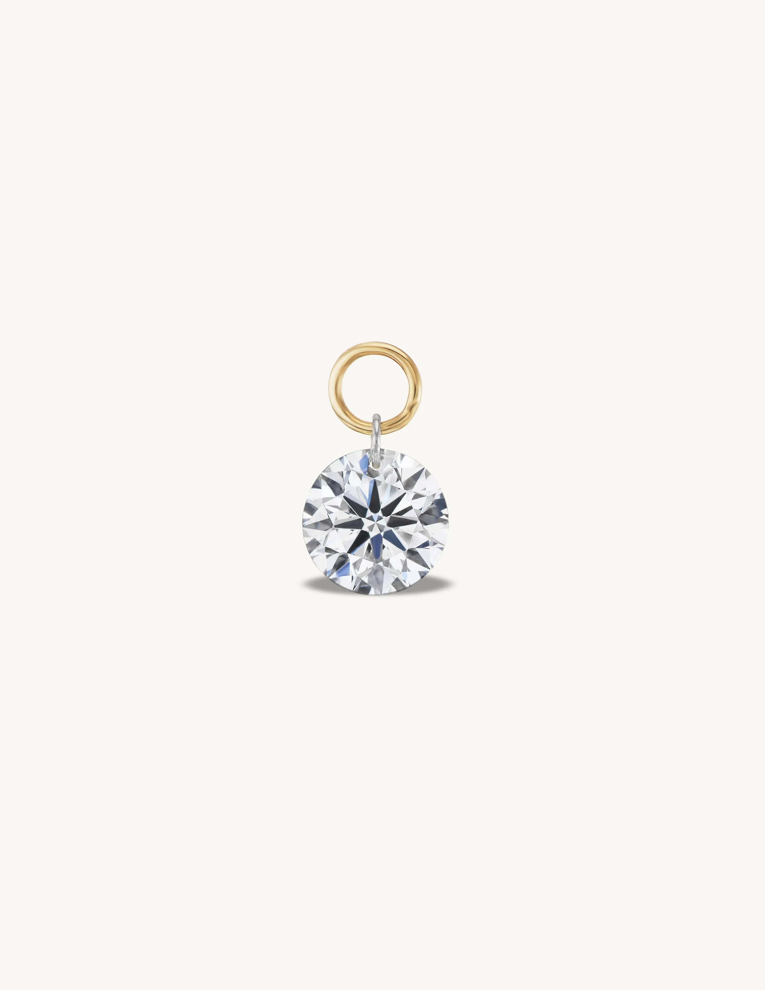 Large Round Pierced Diamond Charm for Huggies - In Stock sold by Sophie Ratner