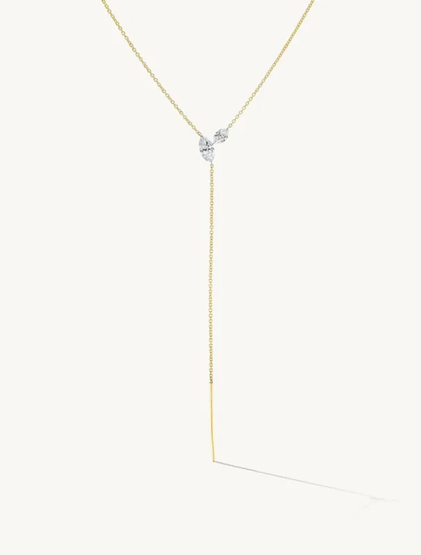 Pierced Marquise Twin Lariat - In Stock sold by Sophie Ratner