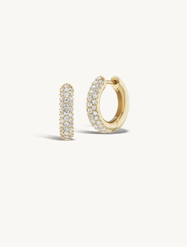 Sunrise Pave Hoop + Free Mini Diamond Charms sold by Sophie Ratner