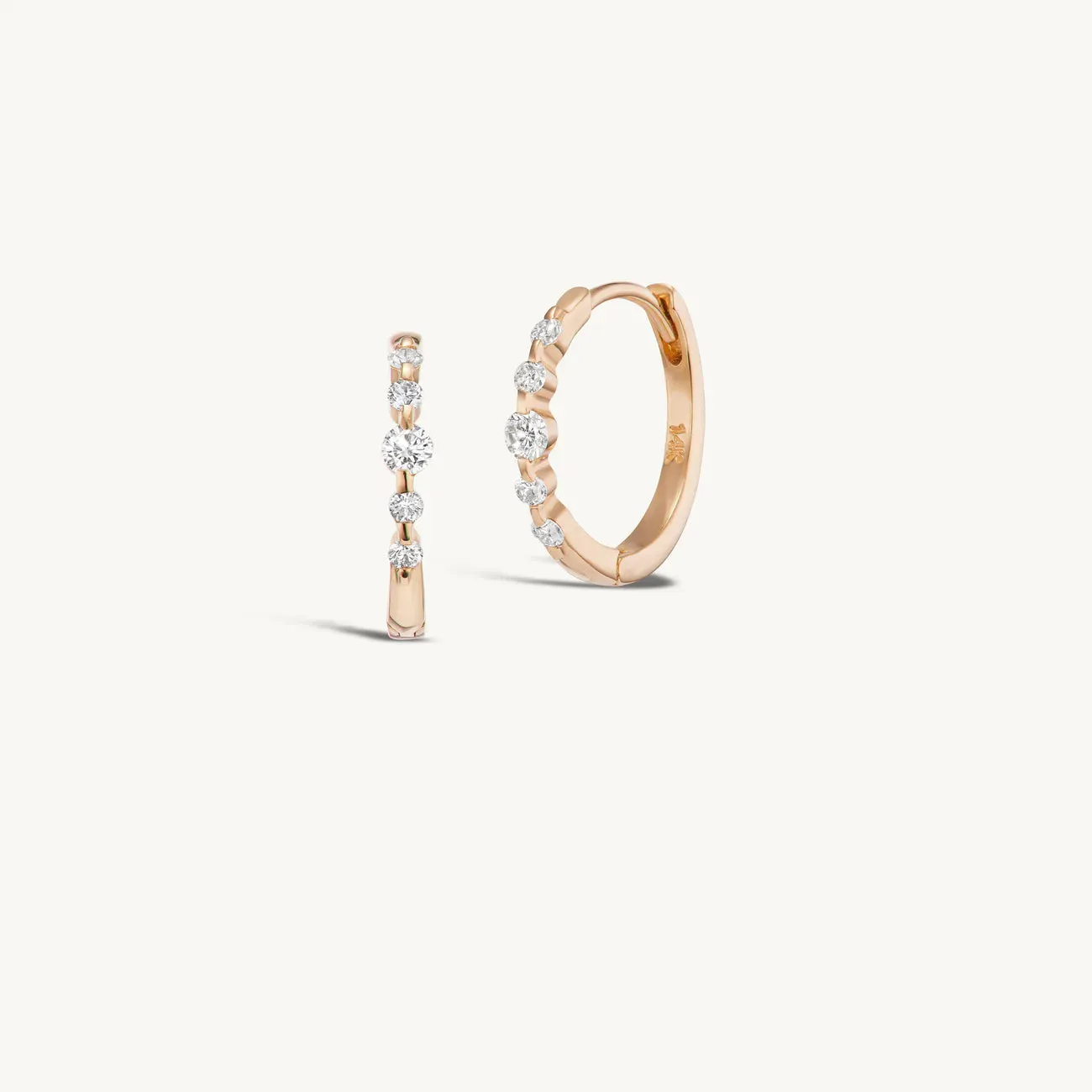 Graduating Diamond Hoops + Free Mini Diamond Charms sold by Sophie Ratner product image thumbnail 5