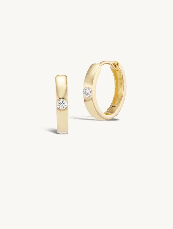 Wide Hoop with Diamond + Free Mini Diamond Charms sold by Sophie Ratner