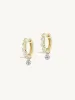 8mm Diamond Bezel Hoops + Free Mini Diamond Charms sold by Sophie Ratner