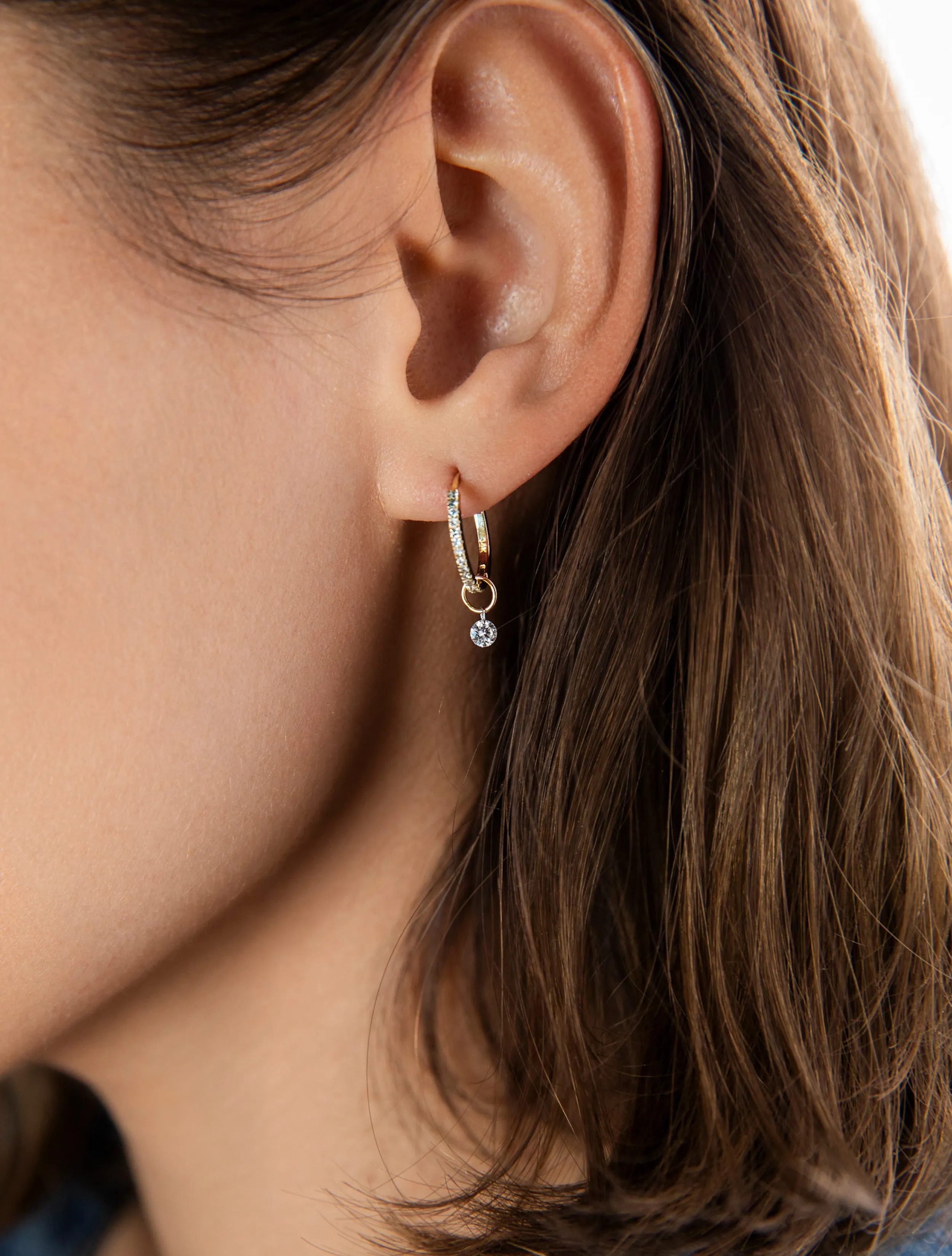 15mm Pave Huggies + Free Mini Diamond Charms sold by Sophie Ratner product image thumbnail 4