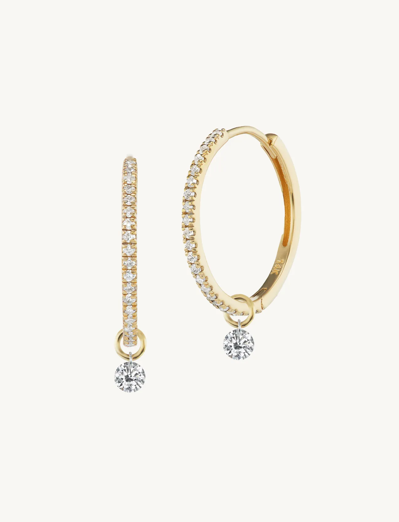 15mm Pave Huggies + Free Mini Diamond Charms sold by Sophie Ratner product image thumbnail 2