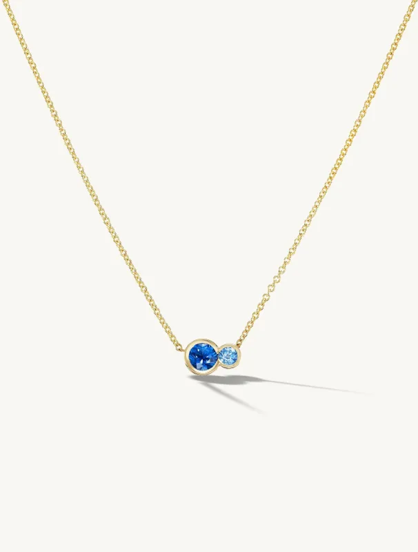 Blue Sapphire Duet Round Pendant sold by Sophie Ratner