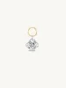 XL Asscher Pierced Diamond Charm Single + Free 8mm Gold Huggie sold by Sophie Ratner