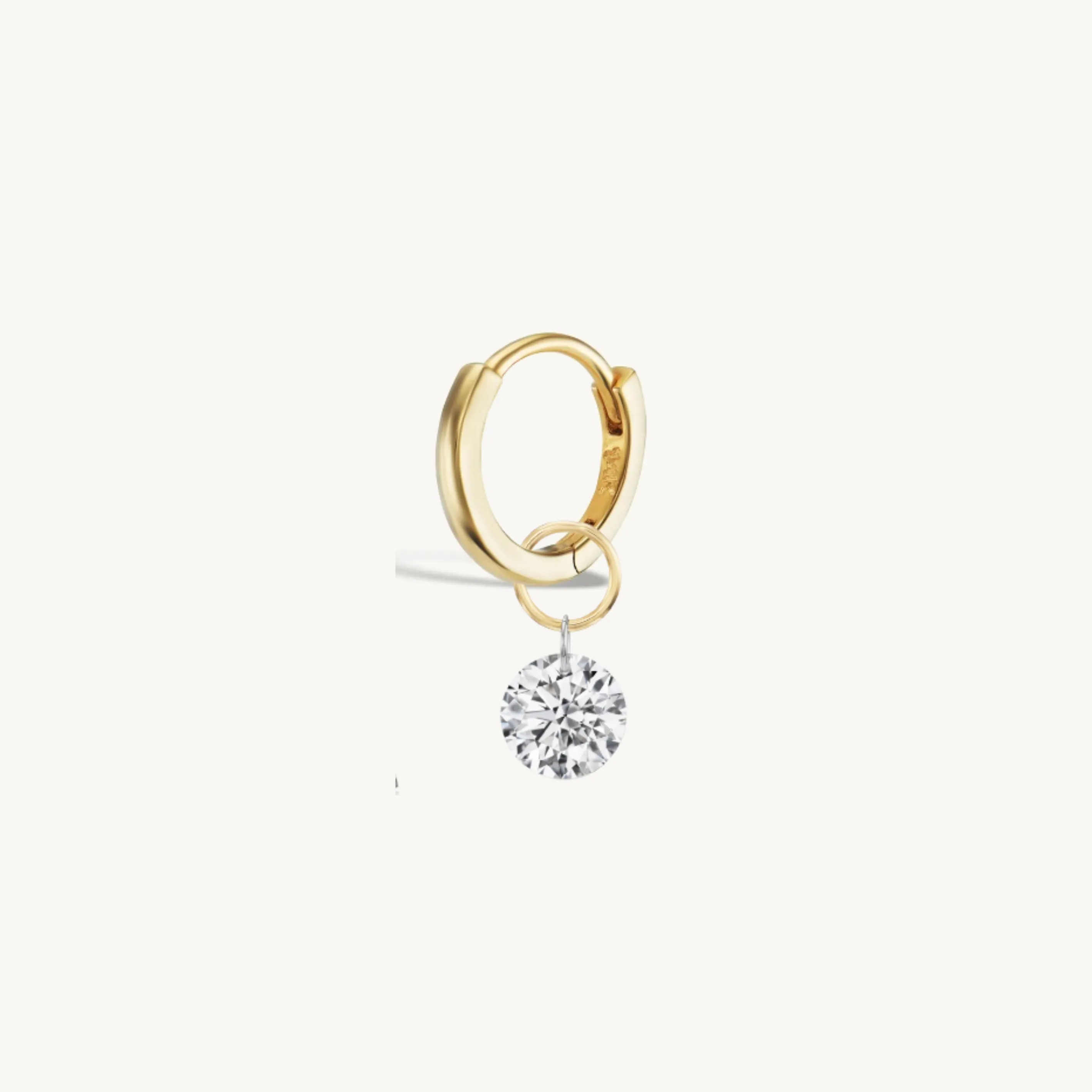 XL Round Pierced Diamond Charm Single + Free 8mm Gold Huggie sold by Sophie Ratner product image thumbnail 2
