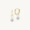 XL Round Pierced Diamond Charm Pair + Free 8mm Gold Huggies sold by Sophie Ratner