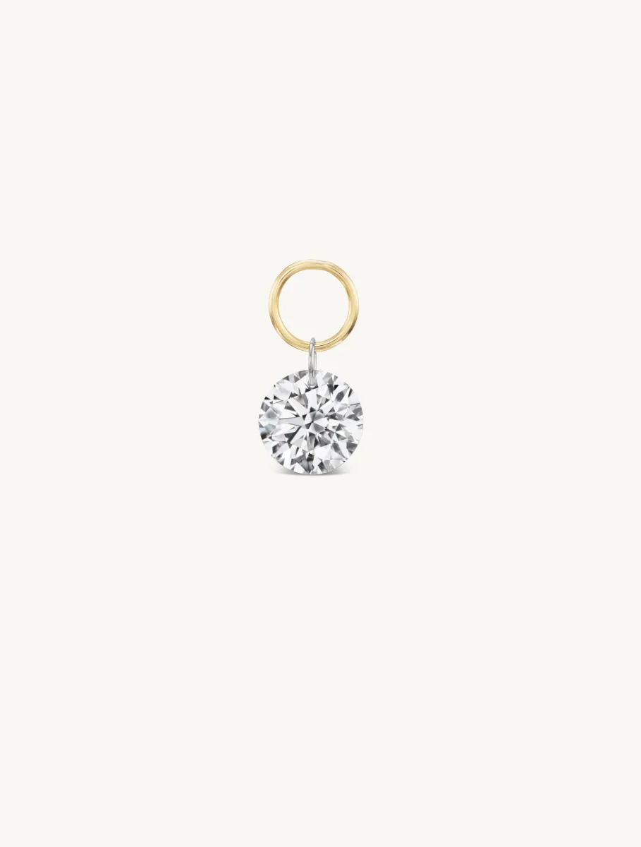 XL Round Pierced Diamond Charm Pair + Free 8mm Gold Huggies sold by Sophie Ratner