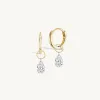 XL Pear Pierced Diamond Charm Pair + Free 8mm Gold Huggies sold by Sophie Ratner
