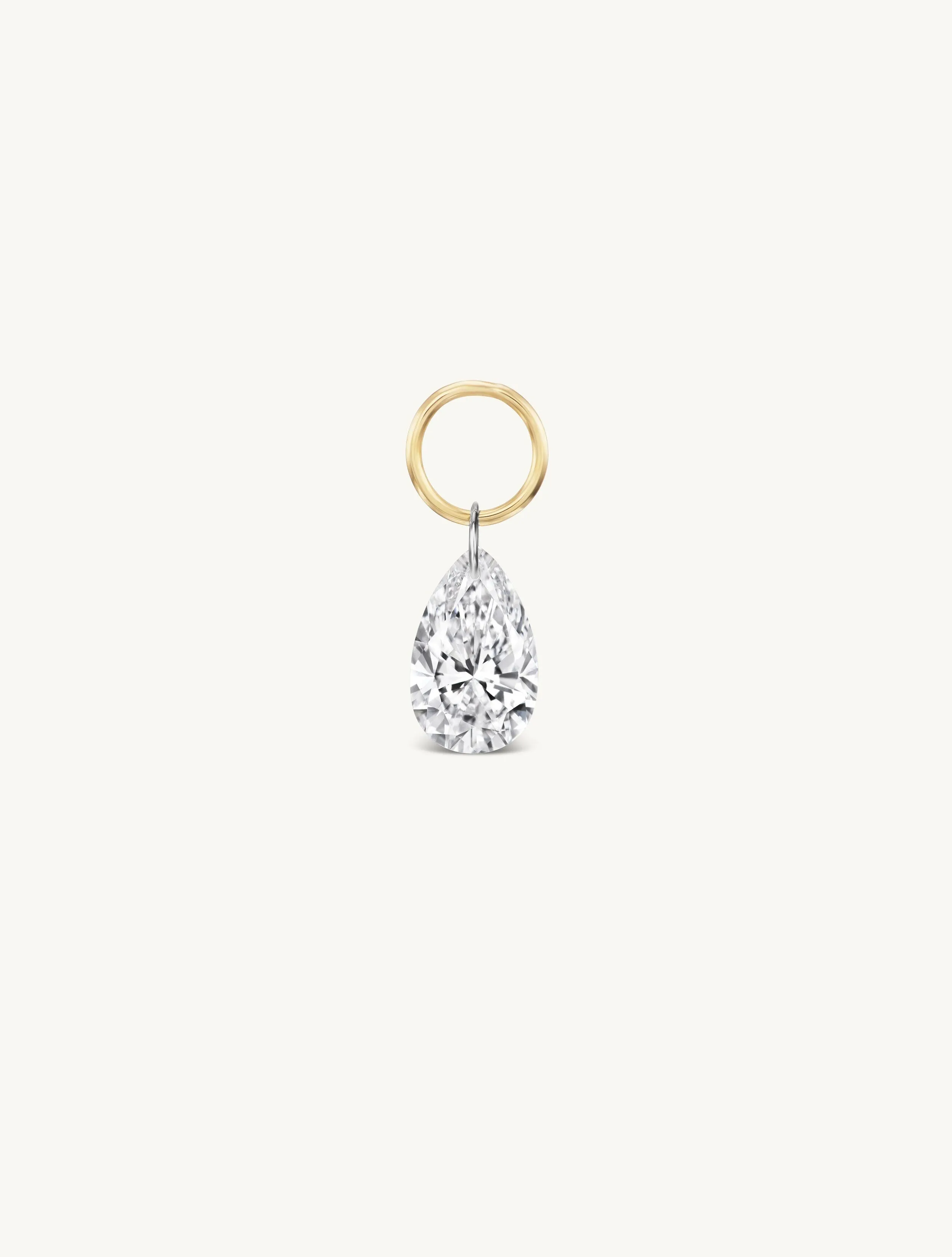 XL Pear Pierced Diamond Charm for Huggies sold by Sophie Ratner