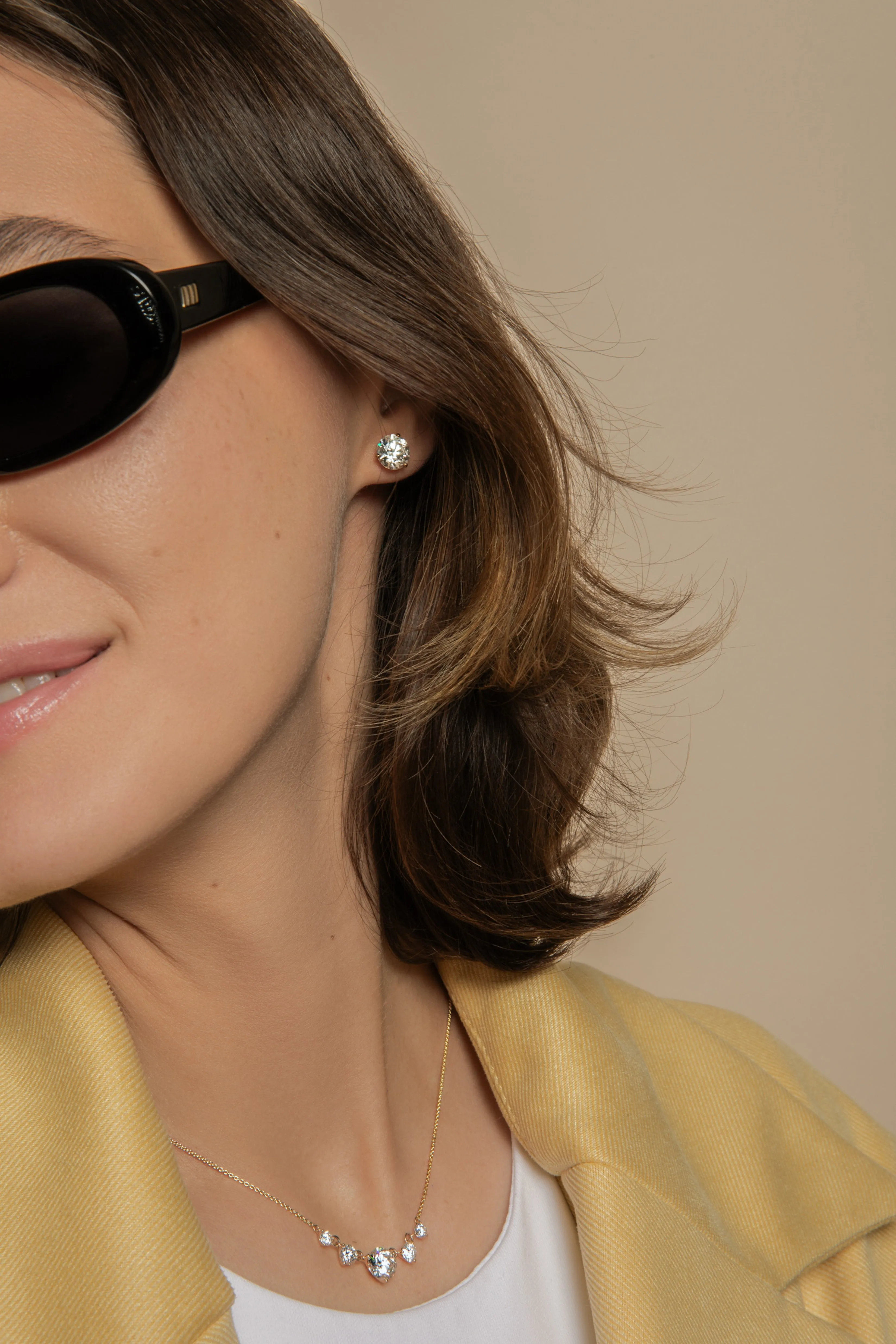 Graduating Diamond Fluted Necklace sold by Sophie Ratner product image thumbnail 5