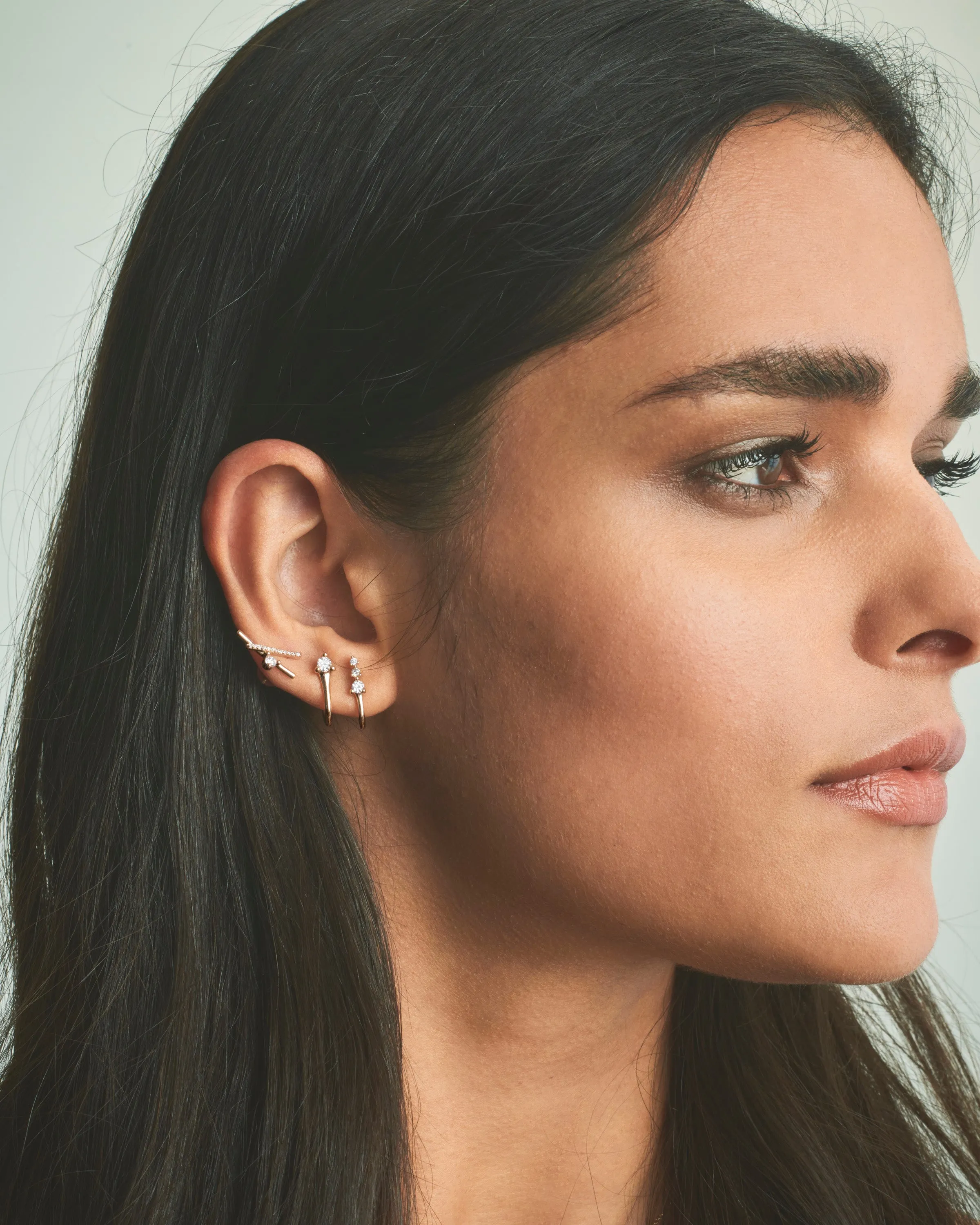 Single Diamond Surge Earrings - In Stock sold by Sophie Ratner product image thumbnail 2