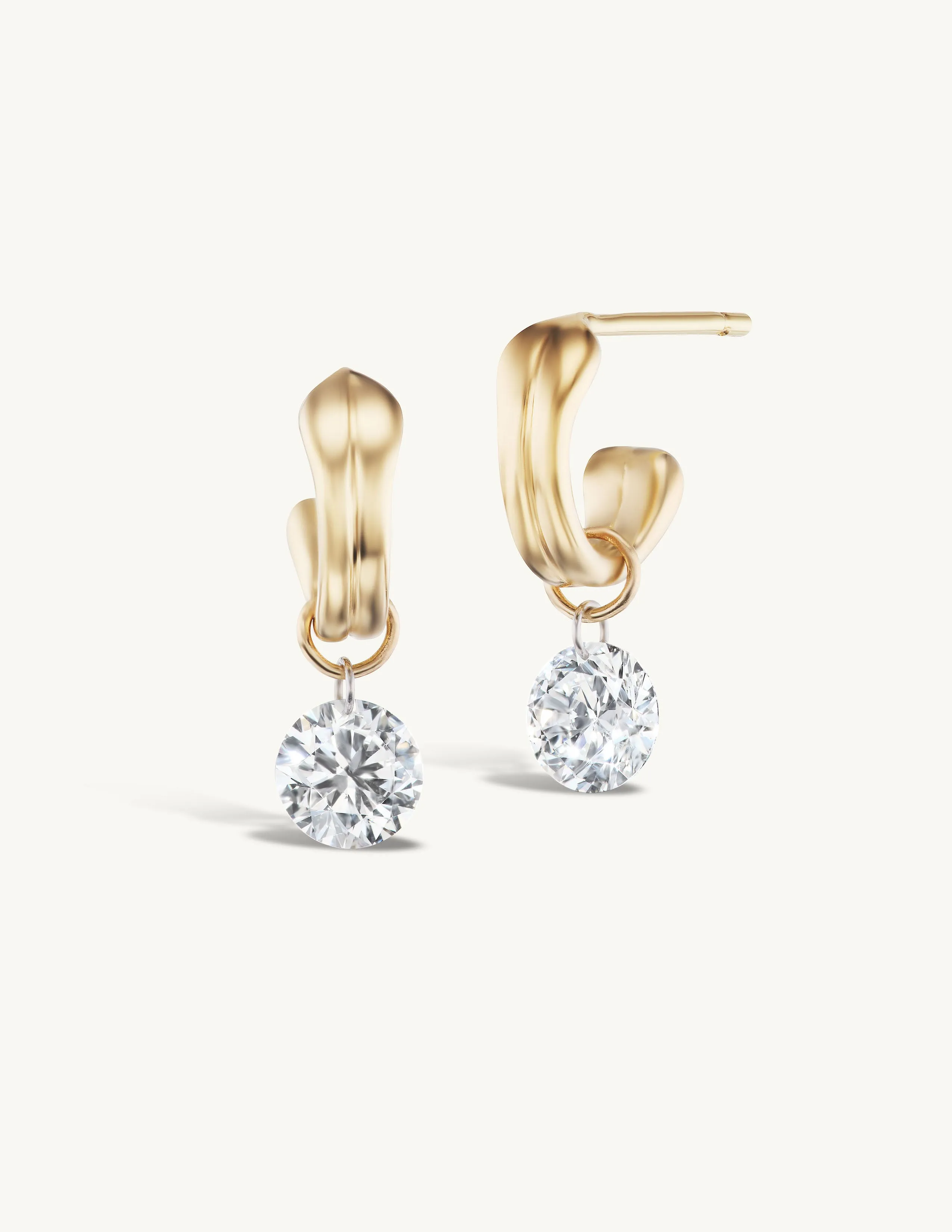 Chubby Huggies with Pierced Diamonds - In Stock sold by Sophie Ratner