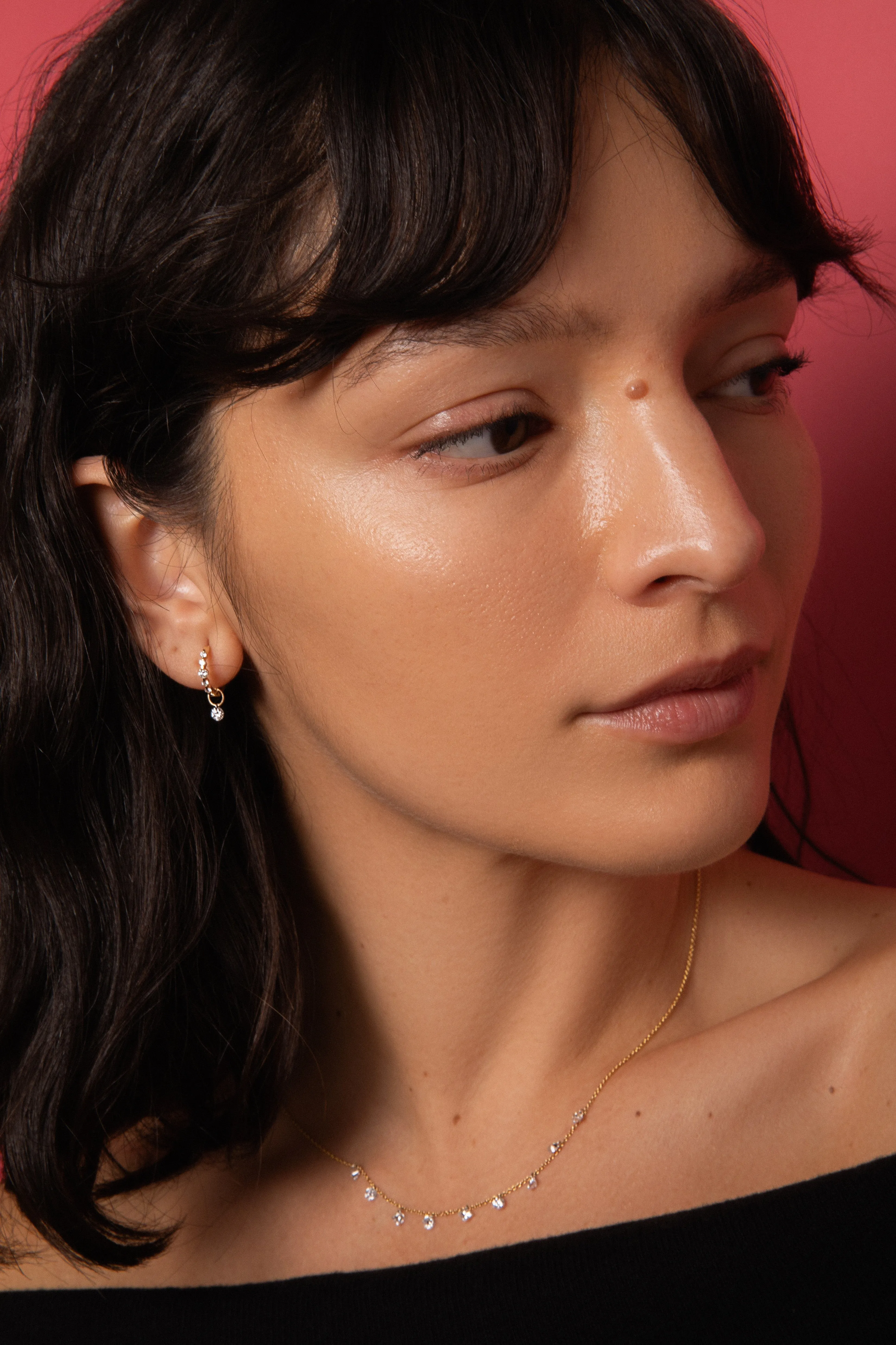 Pierced Round & Princess Diamond Necklace - In Stock sold by Sophie Ratner product image thumbnail 2