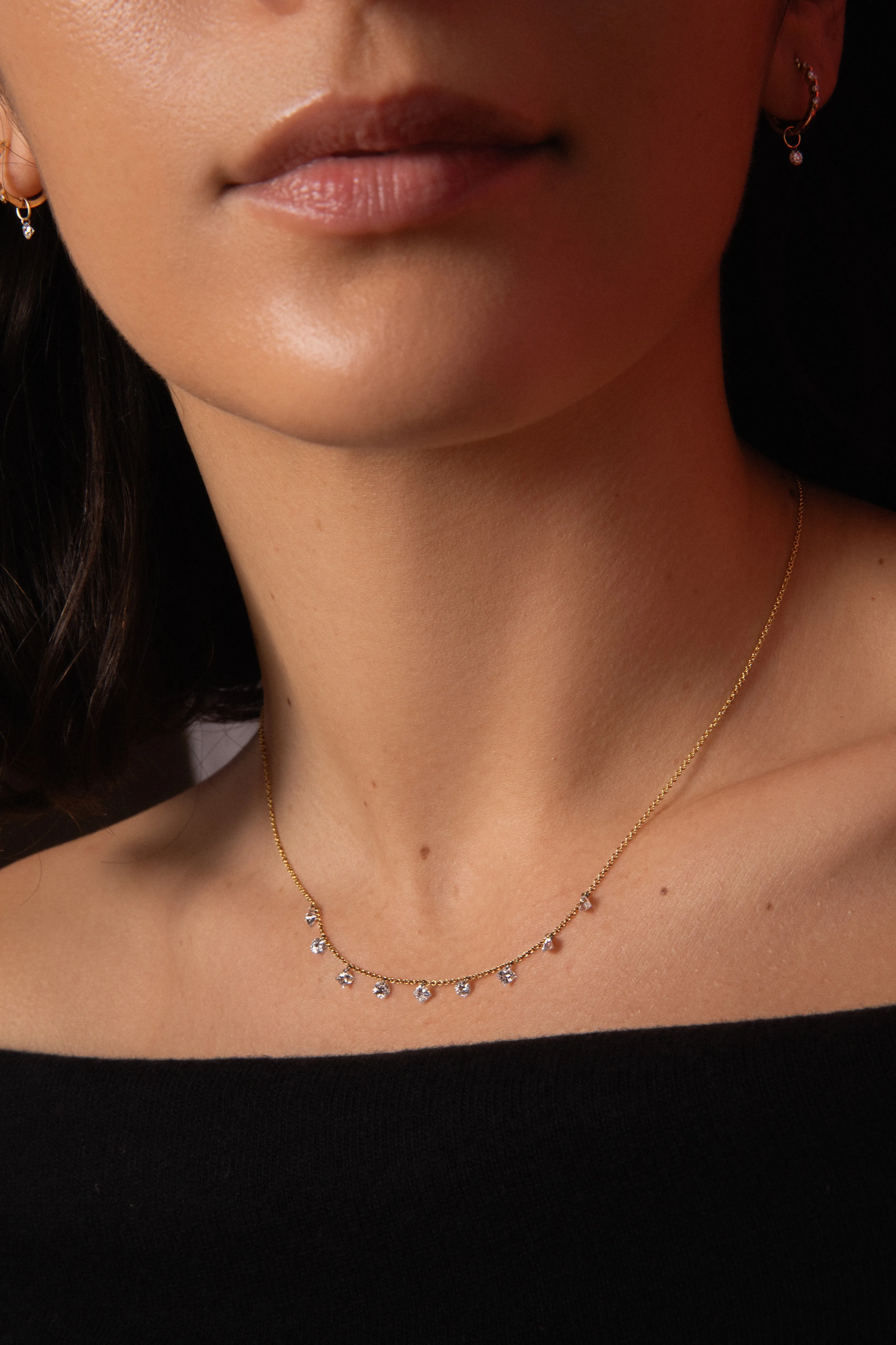 Pierced Round & Princess Diamond Necklace - In Stock sold by Sophie Ratner product image thumbnail 4