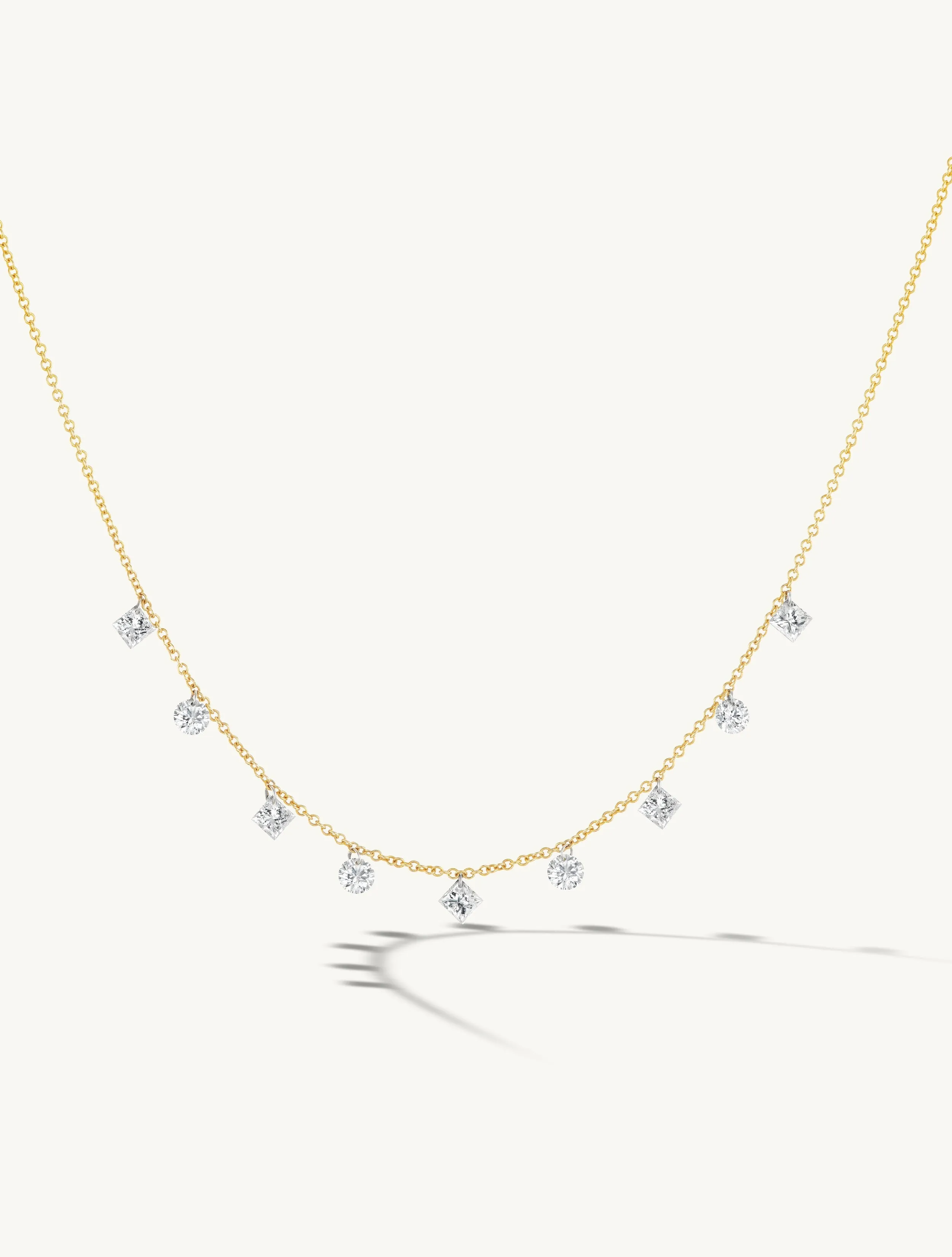 Pierced Round & Princess Diamond Necklace - In Stock sold by Sophie Ratner