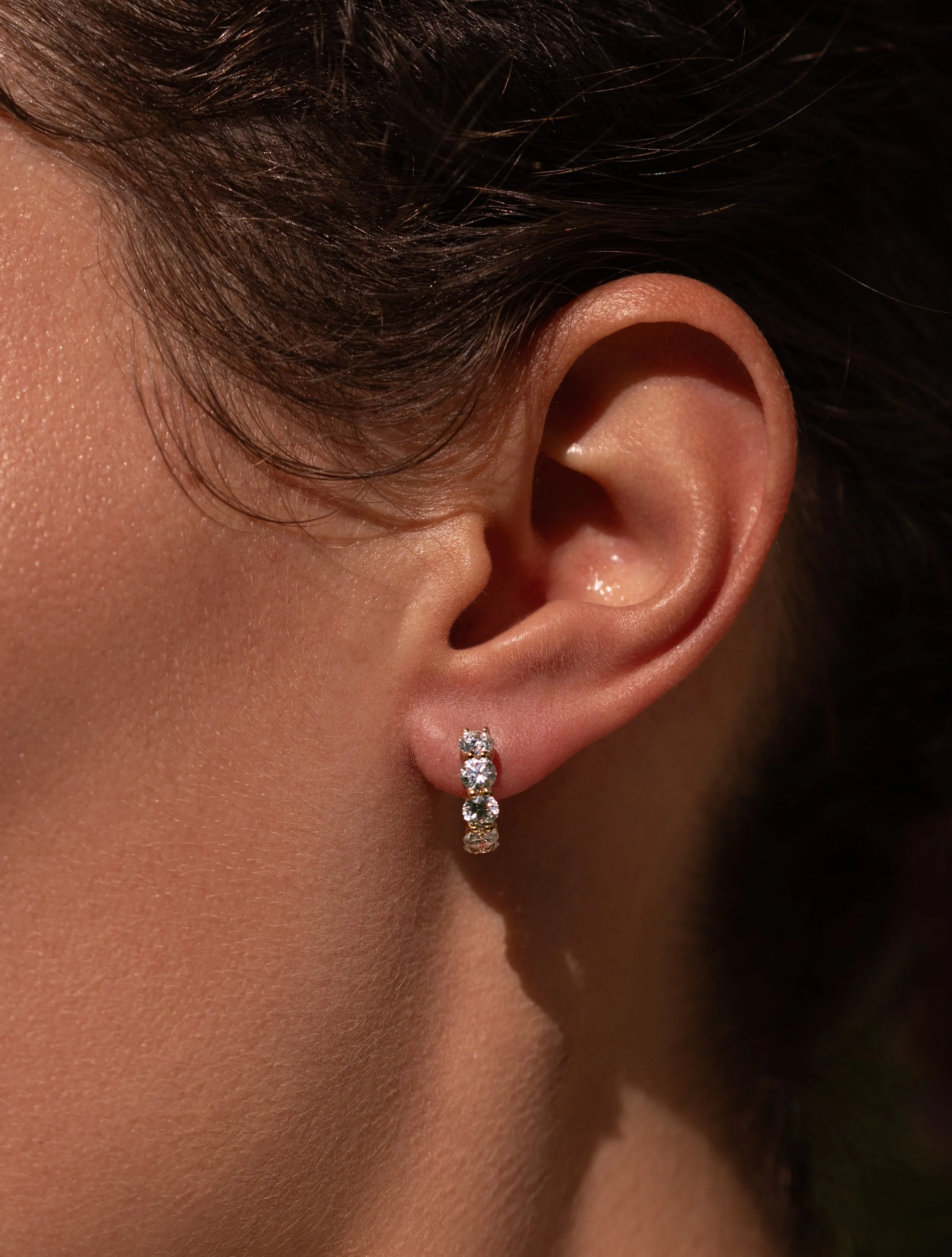 Double Prong Large Diamond Hoops + Free Mini Round Diamond Charms sold by Sophie Ratner product image thumbnail 4