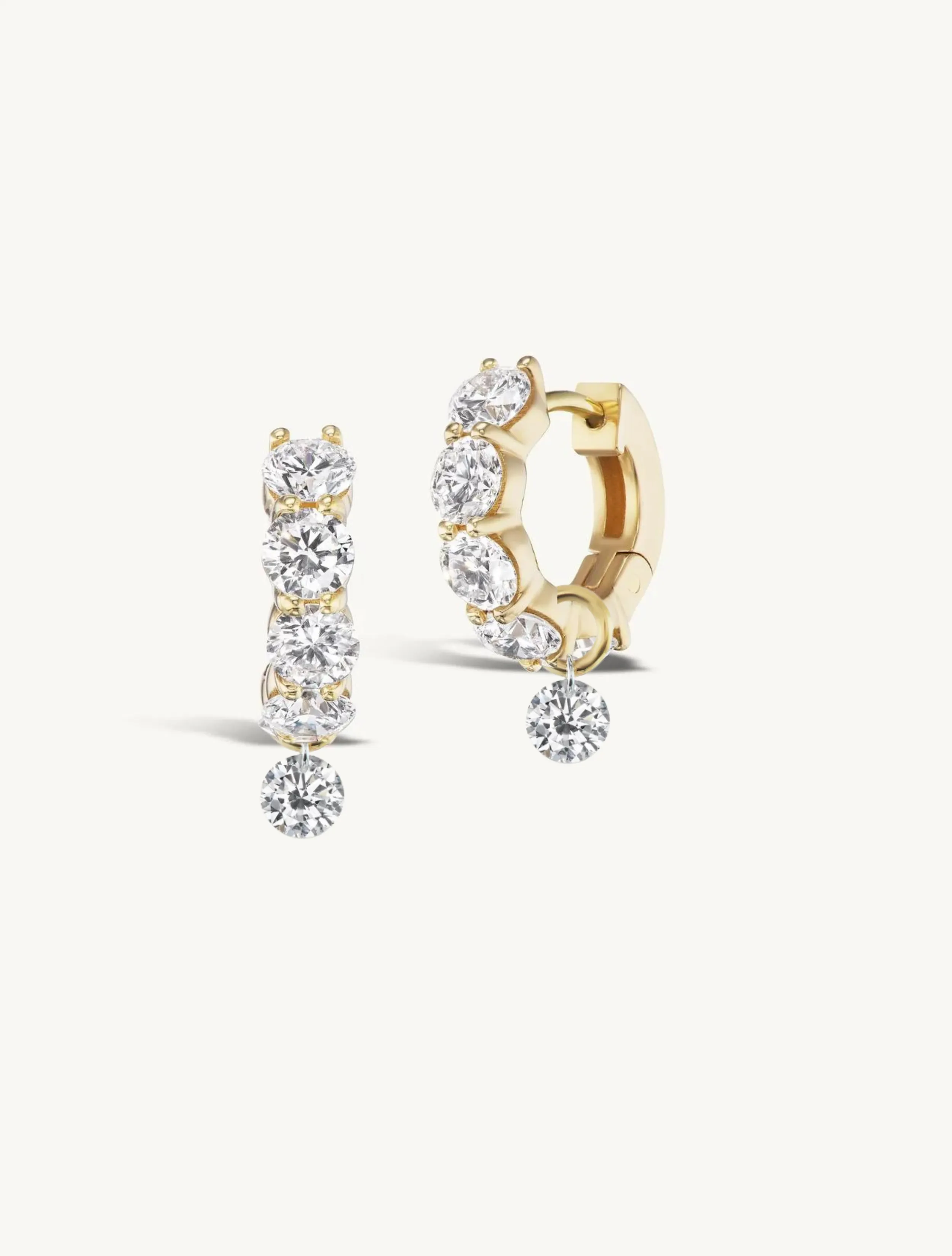 Double Prong Large Diamond Hoops + Free Mini Round Diamond Charms sold by Sophie Ratner product image thumbnail 2