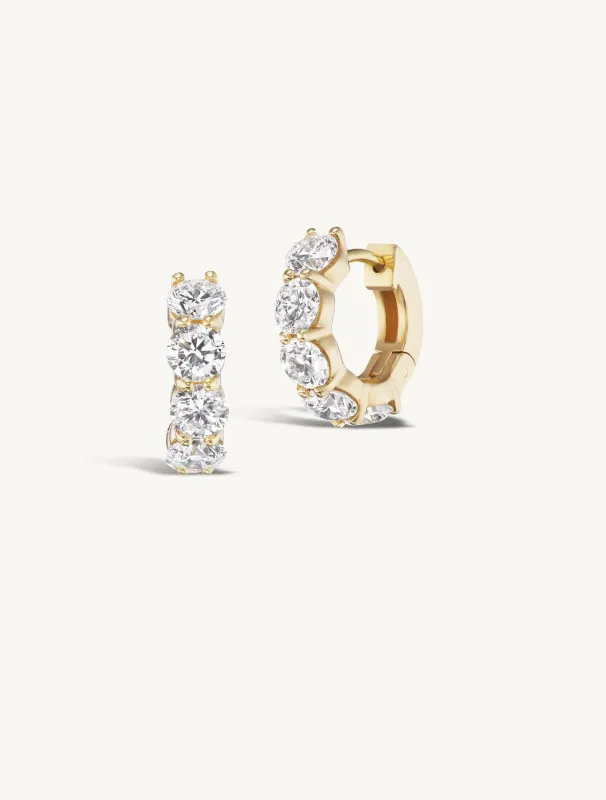 Double Prong Large Diamond Hoops + Free Mini Round Diamond Charms sold by Sophie Ratner