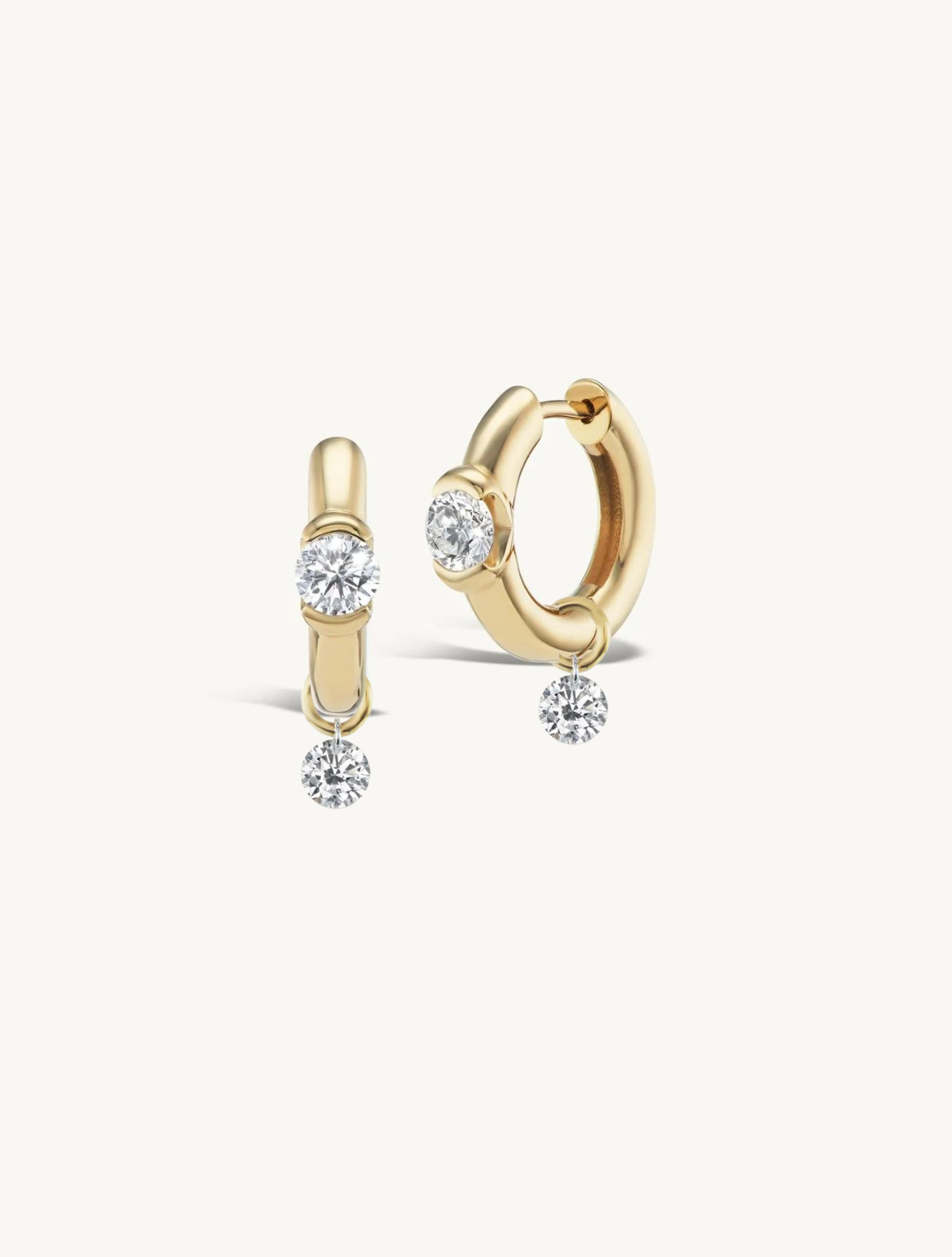 Sunrise Hoop with Diamond + Free Mini Round Diamond Charms sold by Sophie Ratner product image thumbnail 2