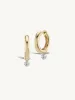 Sunrise Hoop + Free Mini Round Pierced Diamond Charms sold by Sophie Ratner